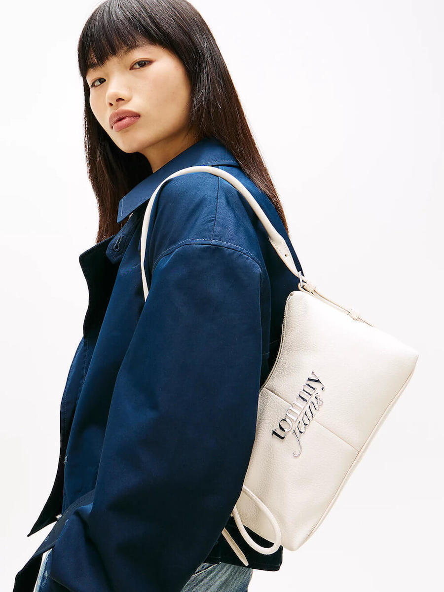 Γυναικεία Τσάντα Ώμου Εκρού Tommy Jeans AW0AW18468-ACG