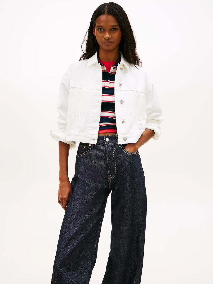 Γυναικείο Oversized Τζιν Μπουφάν Λευκό Tommy Jeans DW0DW21979-1D0