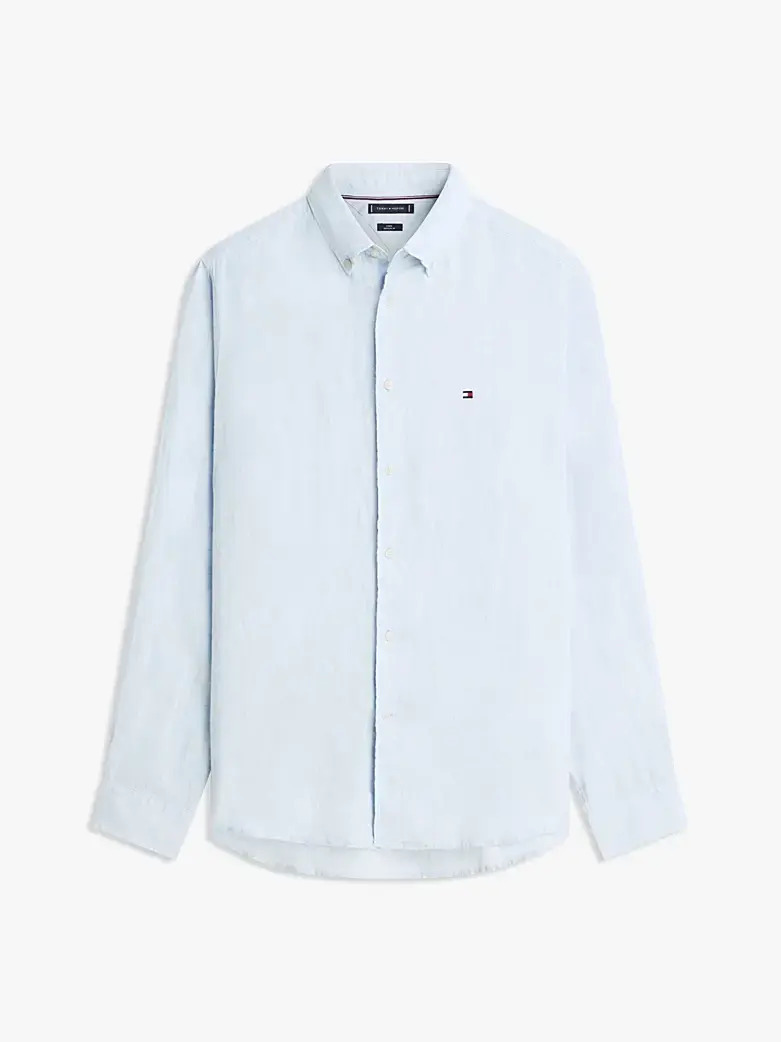 Ανδρικό Λινό Πουκάμισο Γαλάζιο Tommy Hilfiger MW0MW41530-C1O