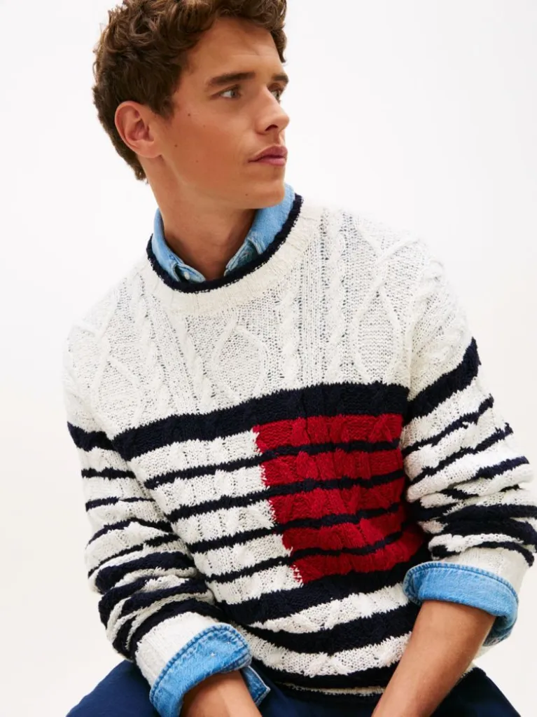 Ανδρικό Πουλόβερ Λευκό Tommy Hilfiger MW0MW42782-0FA
