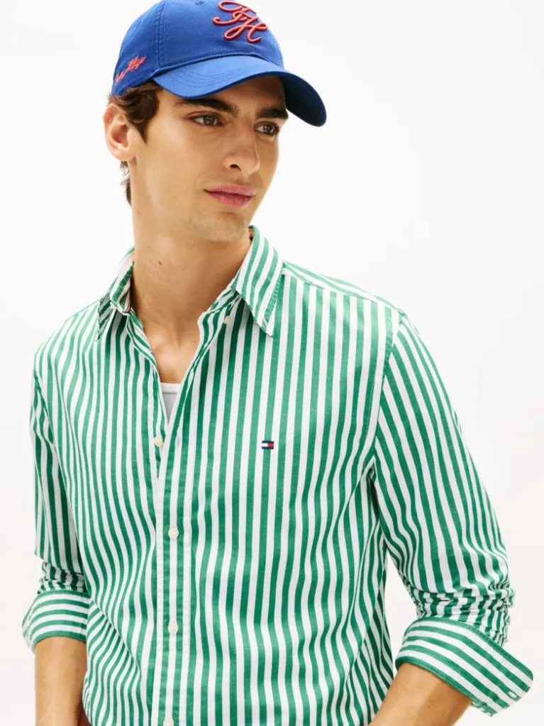 Ανδρικό Ριγέ Πουκάμισο Πράσινο Tommy Hilfiger MW0MW42440-0CD