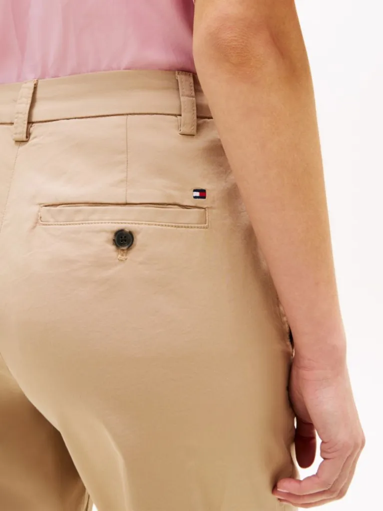 Γυναικείο Slim Straight Παντελόνι Μπεζ Tommy Hilfiger WW0WW49647-AEG