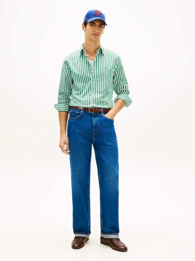 Ανδρικό Ριγέ Πουκάμισο Πράσινο Tommy Hilfiger MW0MW42440-0CD
