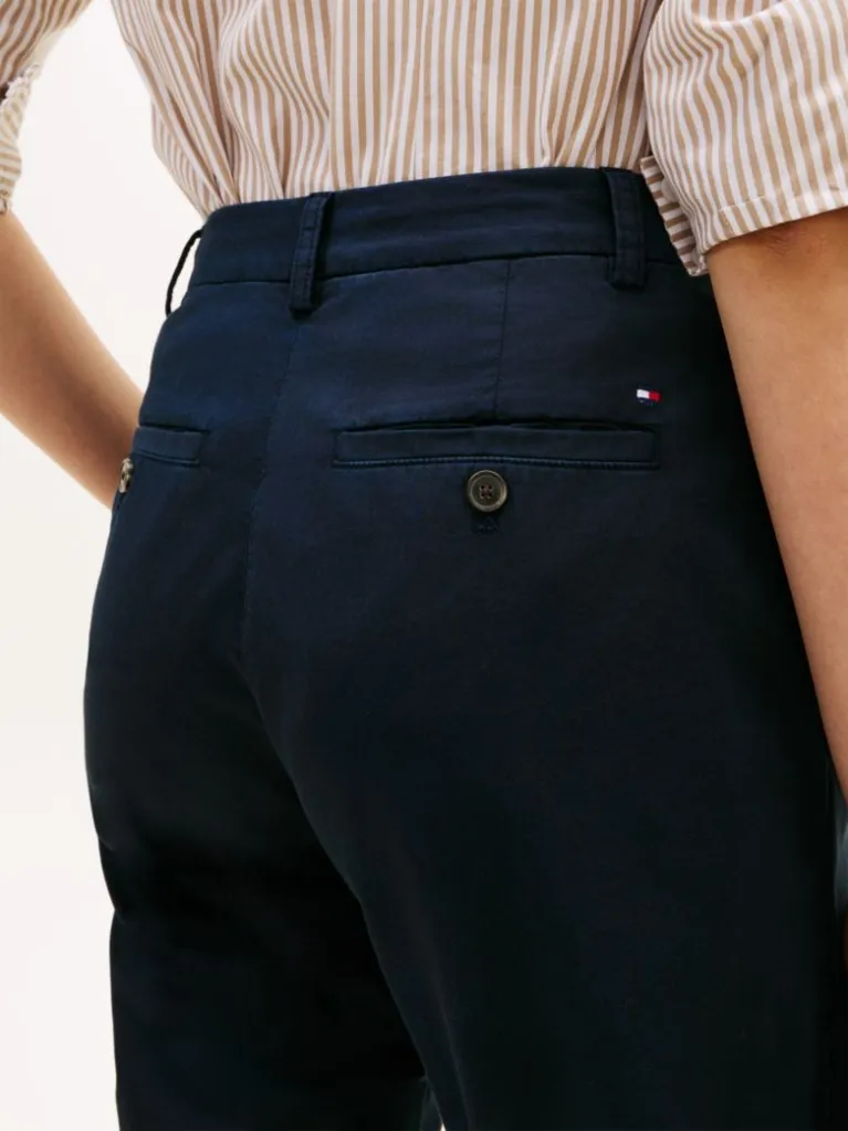 Γυναικείο Slim Straight Παντελόνι Navy Μπλε Tommy Hilfiger WW0WW49647-C1G
