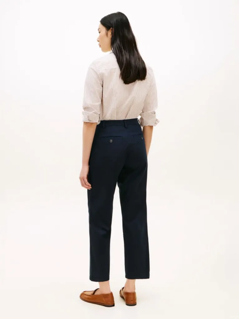 Γυναικείο Slim Straight Παντελόνι Navy Μπλε Tommy Hilfiger WW0WW49647-C1G