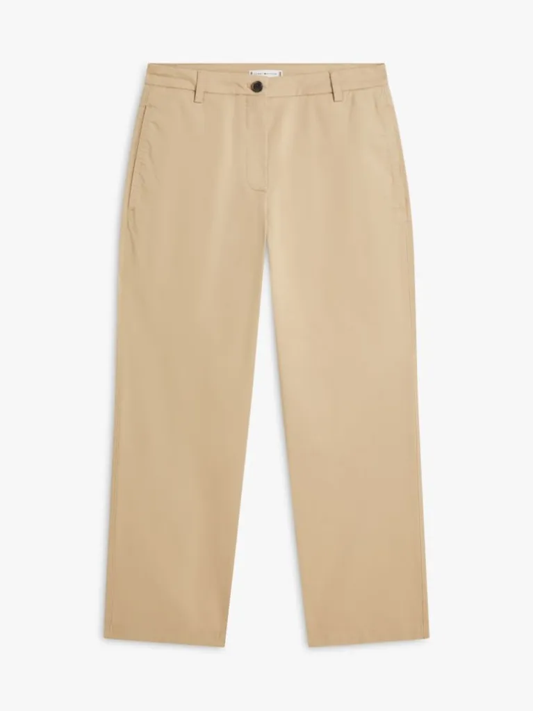 Γυναικείο Slim Straight Παντελόνι Μπεζ Tommy Hilfiger WW0WW49647-AEG