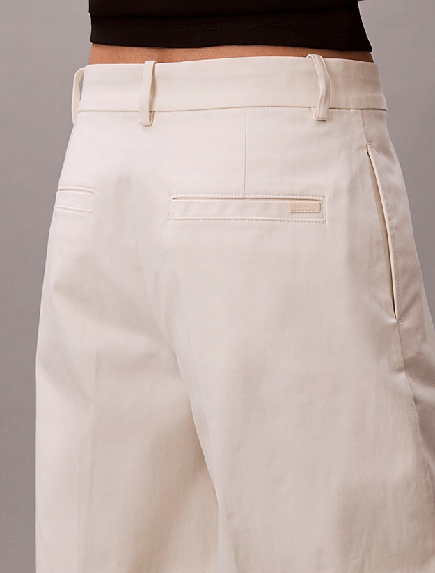 Γυναικείο Baggy Παντελόνι Εκρού Calvin Klein LV047F621G-YAS