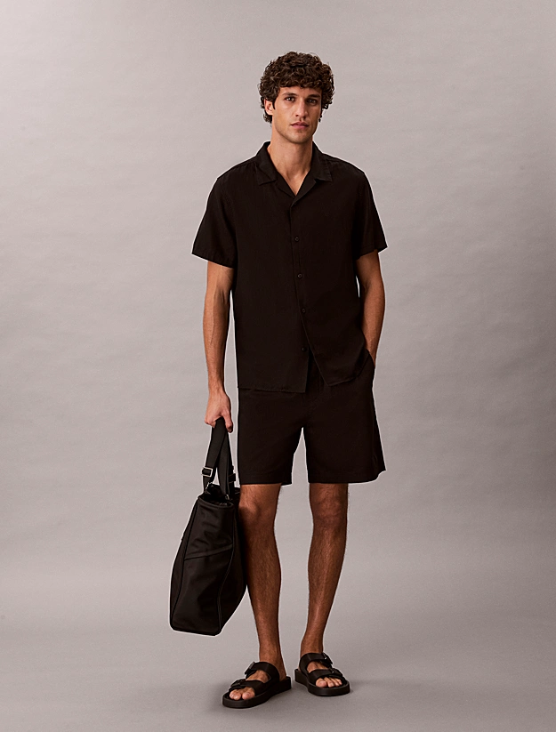 Ανδρικό Κοντομάνικο Πουκάμισο Μαύρο Calvin Klein LV04LF137G-UB1