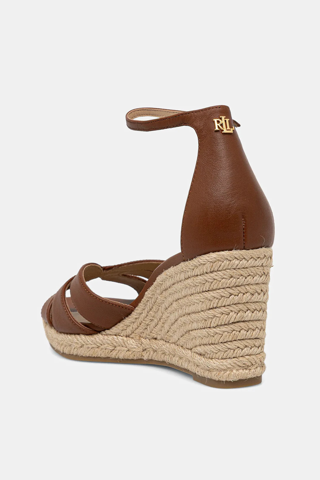 Γυναικείες Δερμάτινες Nellie Πλατφόρμες Καφέ Ralph Lauren 802P04433002-ΤΑΝ
