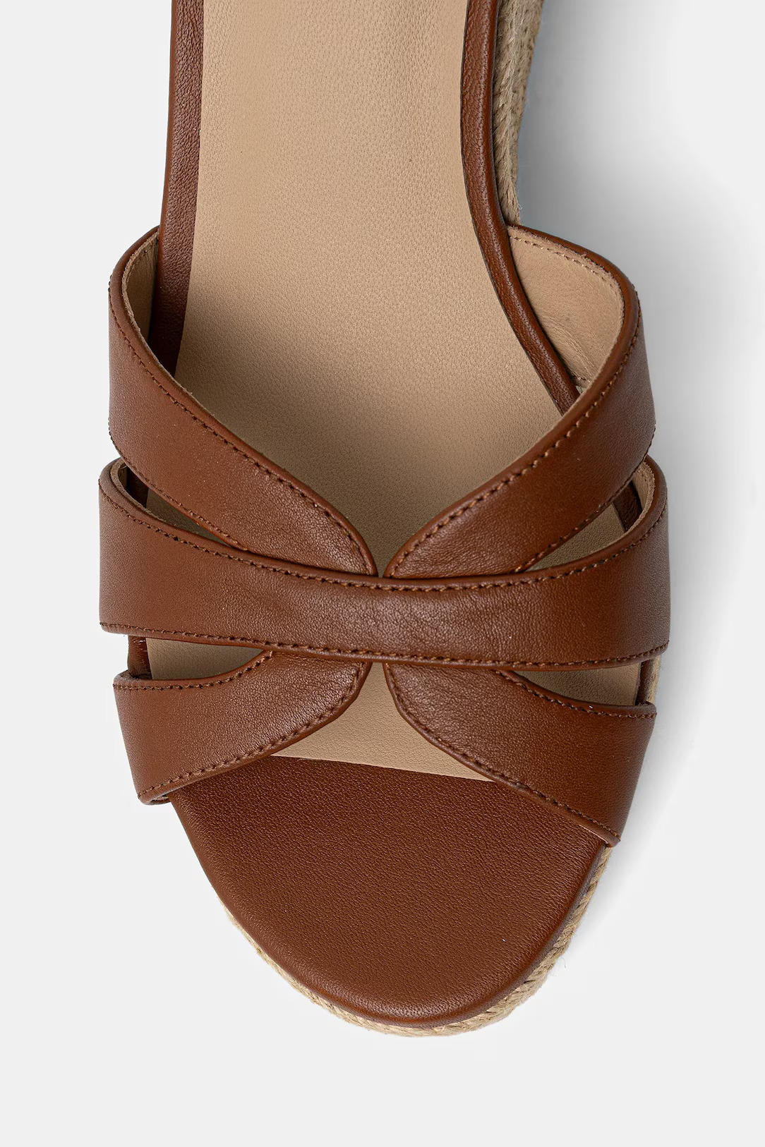 Γυναικείες Δερμάτινες Nellie Πλατφόρμες Καφέ Ralph Lauren 802P04433002-ΤΑΝ