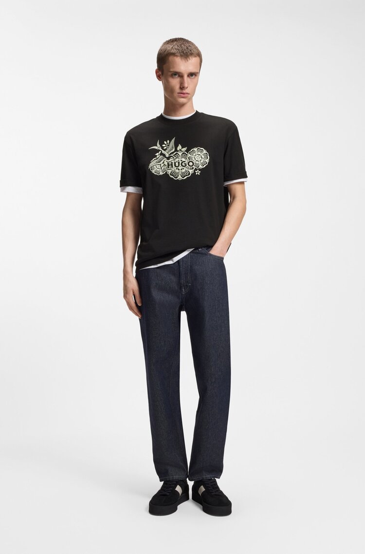 Ανδρικό Dangen T-shirt Μαύρο HUGO 50558415-001