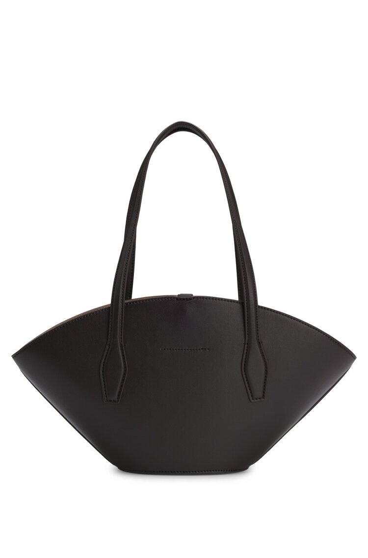 Γυναικεία Δερμάτινη Numah Chapelier Tote Τσάντα Καφέ BOSS 50563842-207