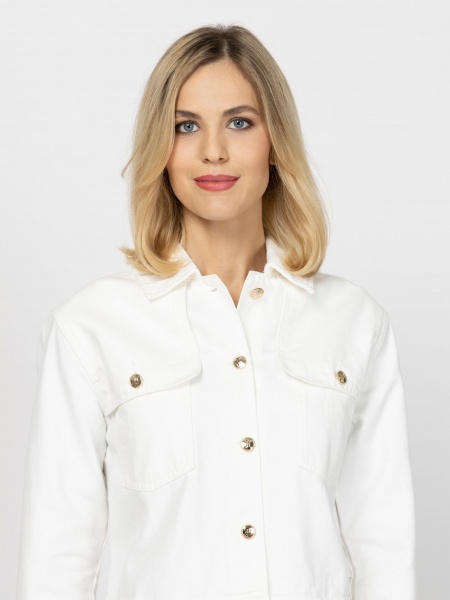 Γυναικείο Nessira Τζιν Μπουφάν Λευκό Heavy Tools T36031-WHITE
