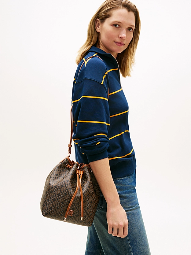 Γυναικεία TH Monoplay Bucket Τσάντα Καφέ Tommy Hilfiger AW0AW18847-0GJ