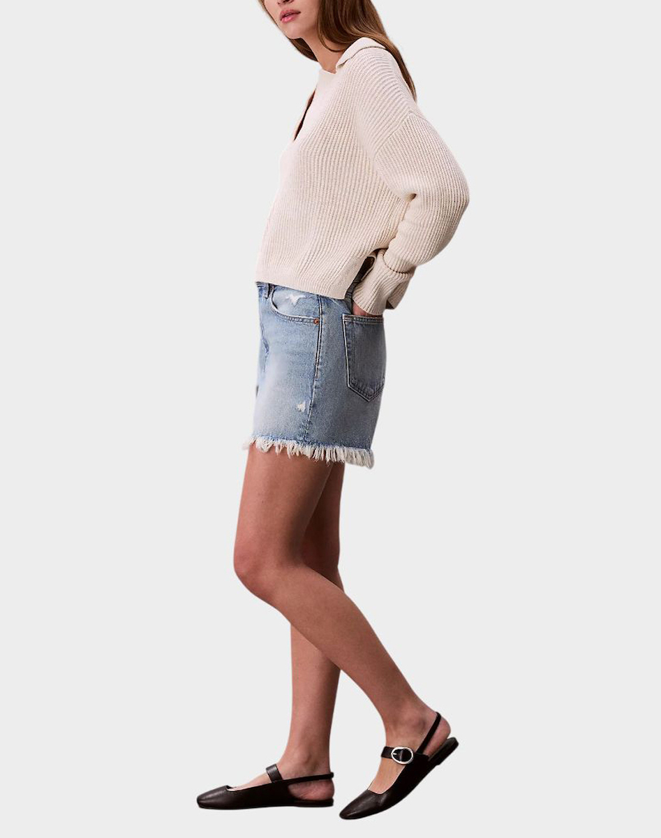 Γυναικεία 90s Τζιν Βερμούδα Γαλάζια Calvin Klein LV047F765G-XHE