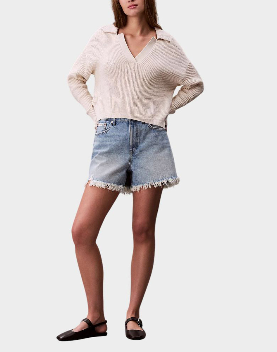 Γυναικεία 90s Τζιν Βερμούδα Γαλάζια Calvin Klein LV047F765G-XHE
