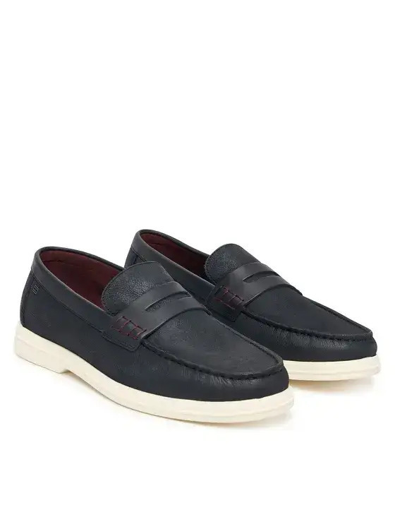 Ανδρικά Δερμάτινα Loafers Navy Μπλε Tommy Hilfiger FM0FM05785-DW5