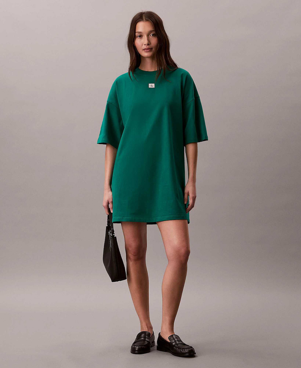 Γυναικείο Κοντομάνικο Φόρεμα Πράσινο Calvin Klein LV047F228G-L4G