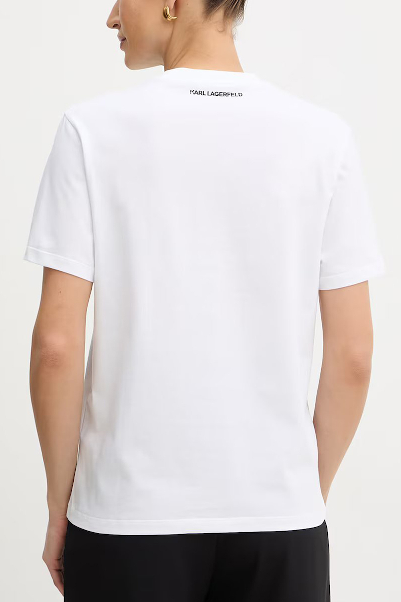 Γυναικείο Ikon Peek A Boo Pocket T-shirt Λευκό Karl Lagerfeld B2W17081-100 WHITE