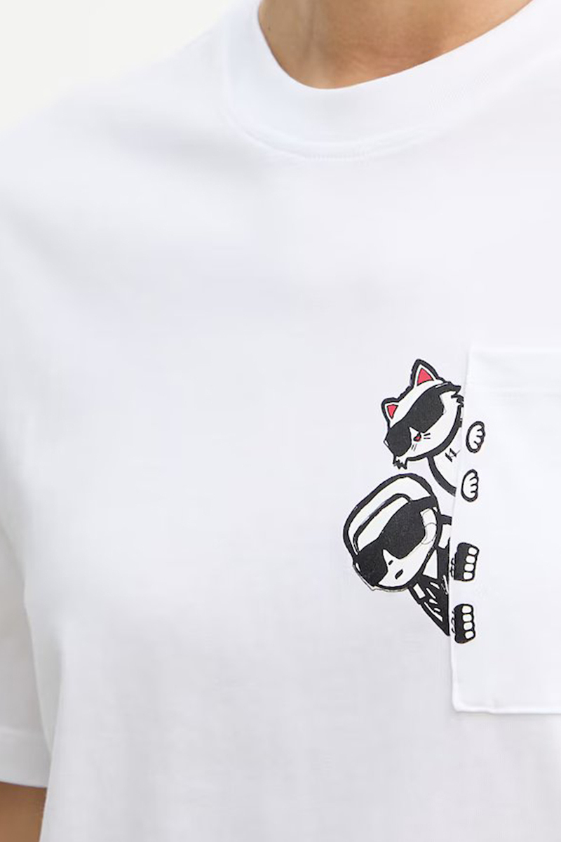 Γυναικείο Ikon Peek A Boo Pocket T-shirt Λευκό Karl Lagerfeld B2W17081-100 WHITE