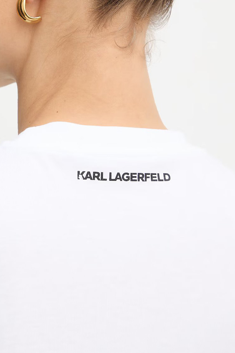 Γυναικείο Ikon Peek A Boo Pocket T-shirt Λευκό Karl Lagerfeld B2W17081-100 WHITE