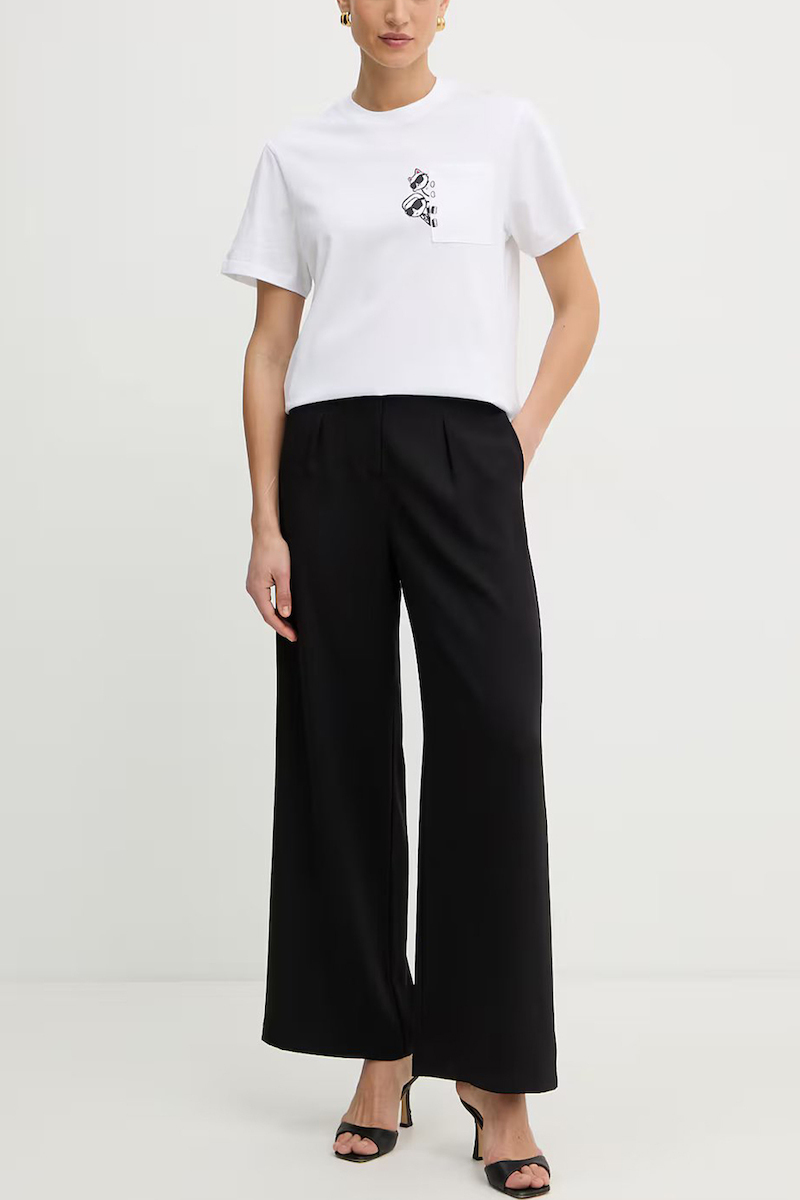 Γυναικείο Ikon Peek A Boo Pocket T-shirt Λευκό Karl Lagerfeld B2W17081-100 WHITE