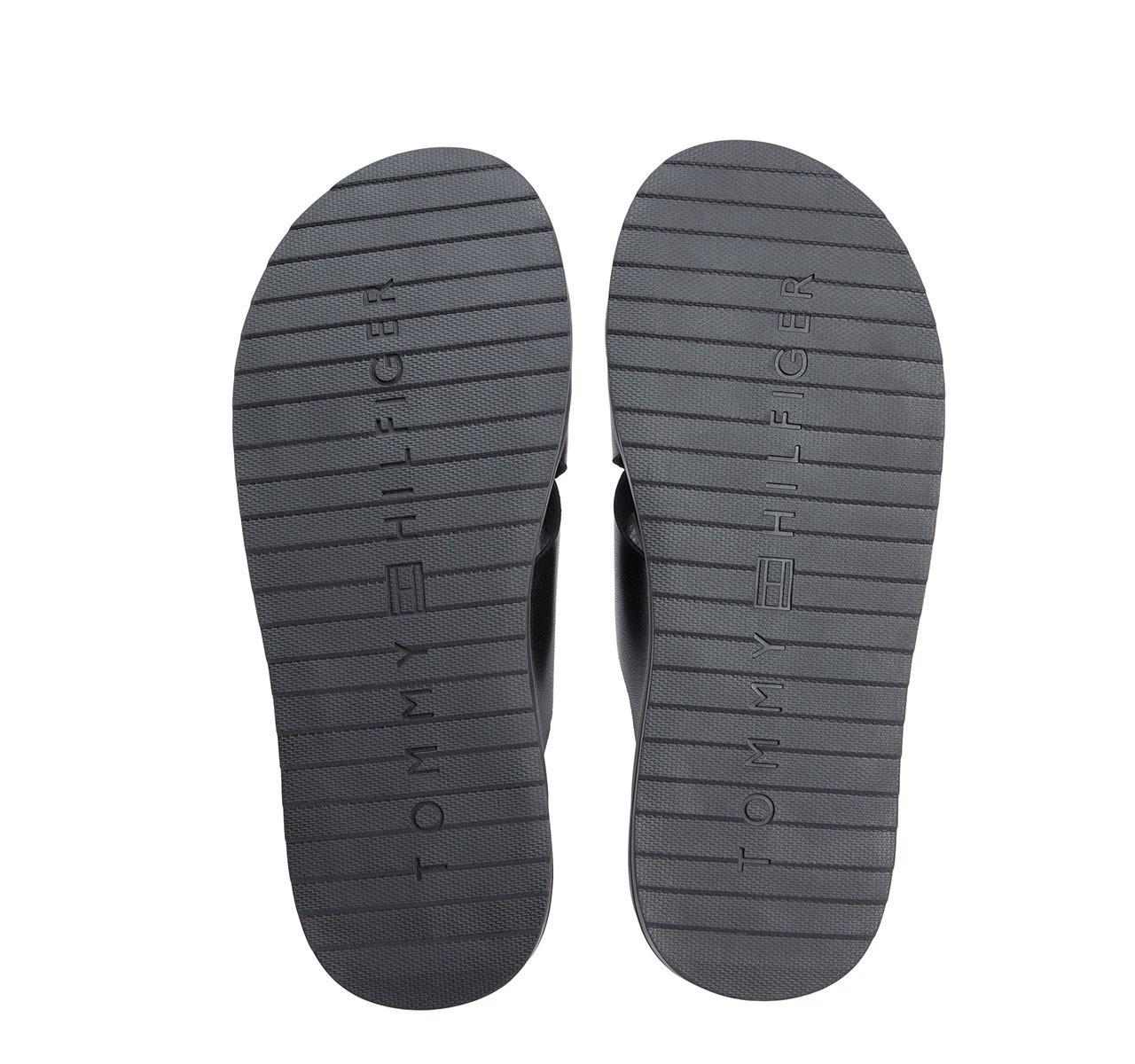 Ανδρικές Δερμάτινες Παντόφλες Μαύρες Tommy Hilfiger FM0FM05753-BDS
