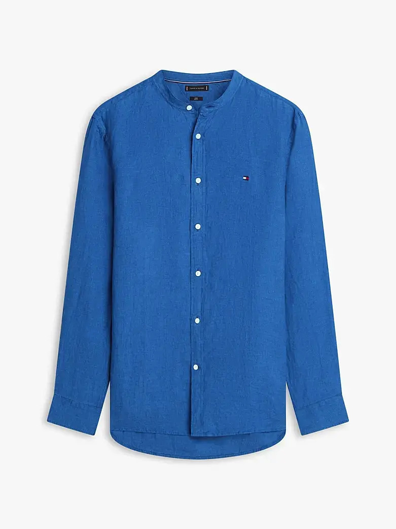 Ανδρικό Λινό Πουκάμισο Μπλε Tommy Hilfiger MW0MW39271-C3I
