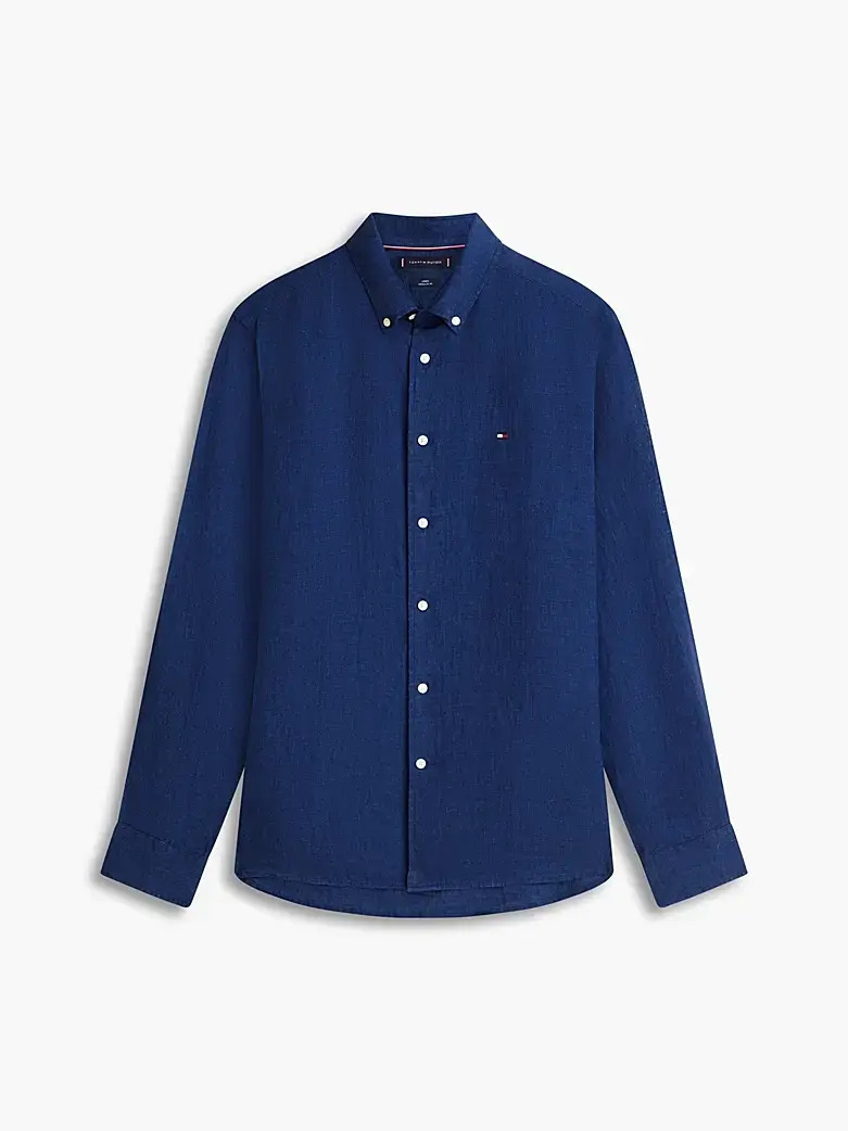 Ανδρικό Λινό Πουκάμισο Μπλε Tommy Hilfiger MW0MW41530-DCC