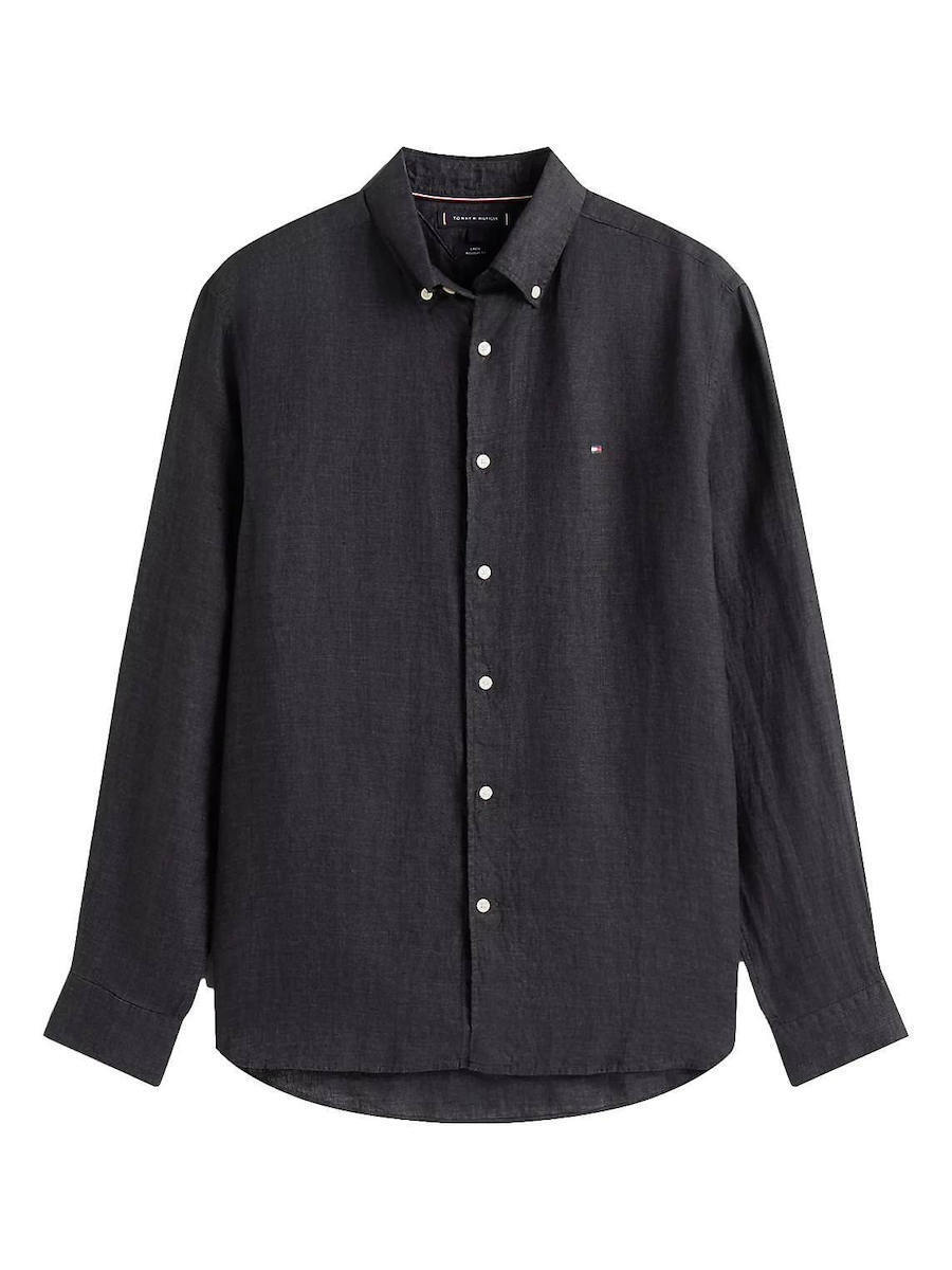 Ανδρικό Λινό Πουκάμισο Μαύρο Tommy Hilfiger MW0MW41530-BDS