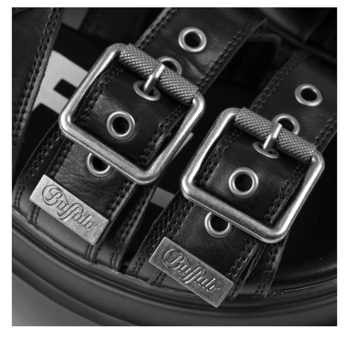 Γυναικεία Bolt Buckle Σανδάλια Μαύρα Buffalo BUF1602308-BLACK