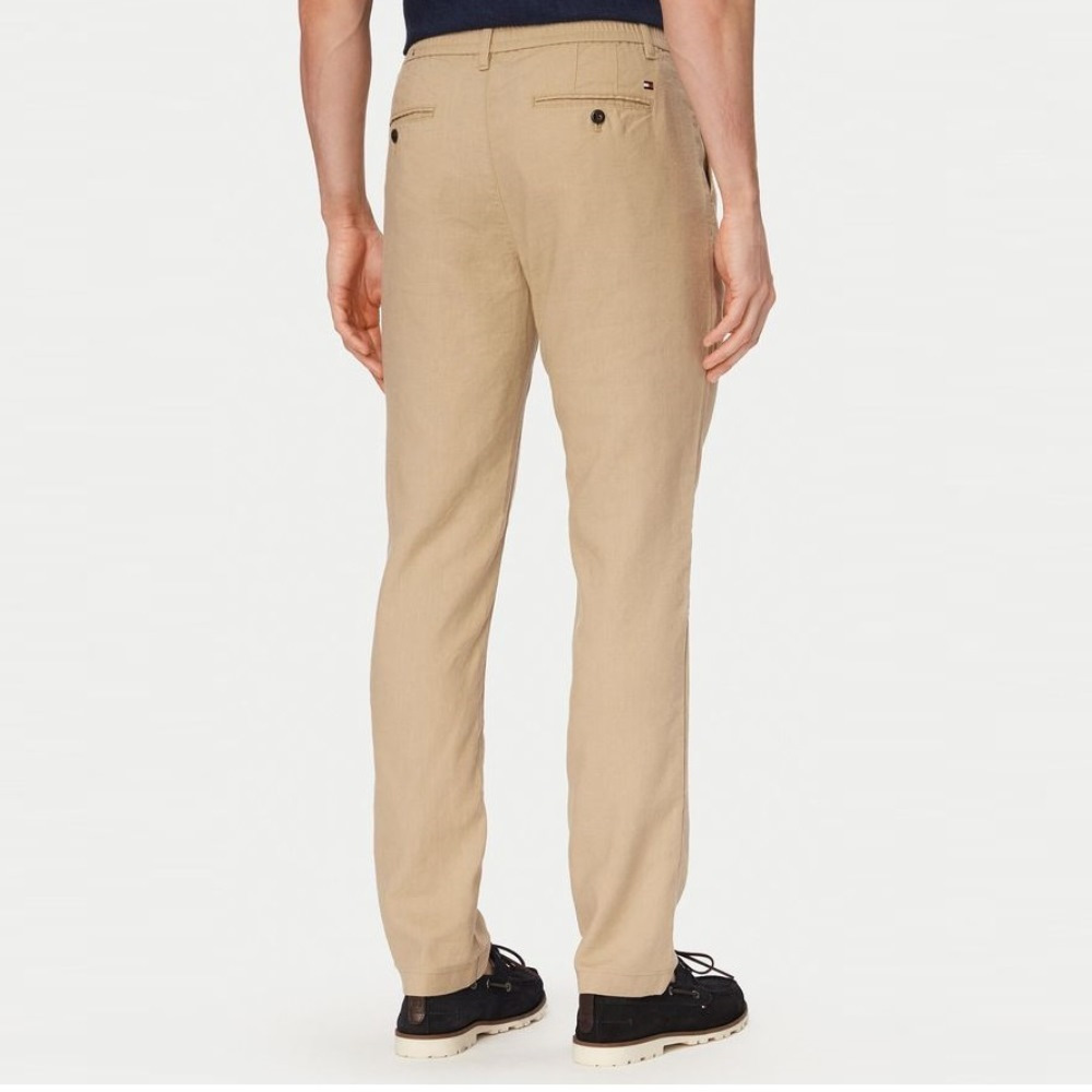 Ανδρικό Λινό Παντελόνι Μπεζ Tommy Hilfiger MW0MW42337-AEG