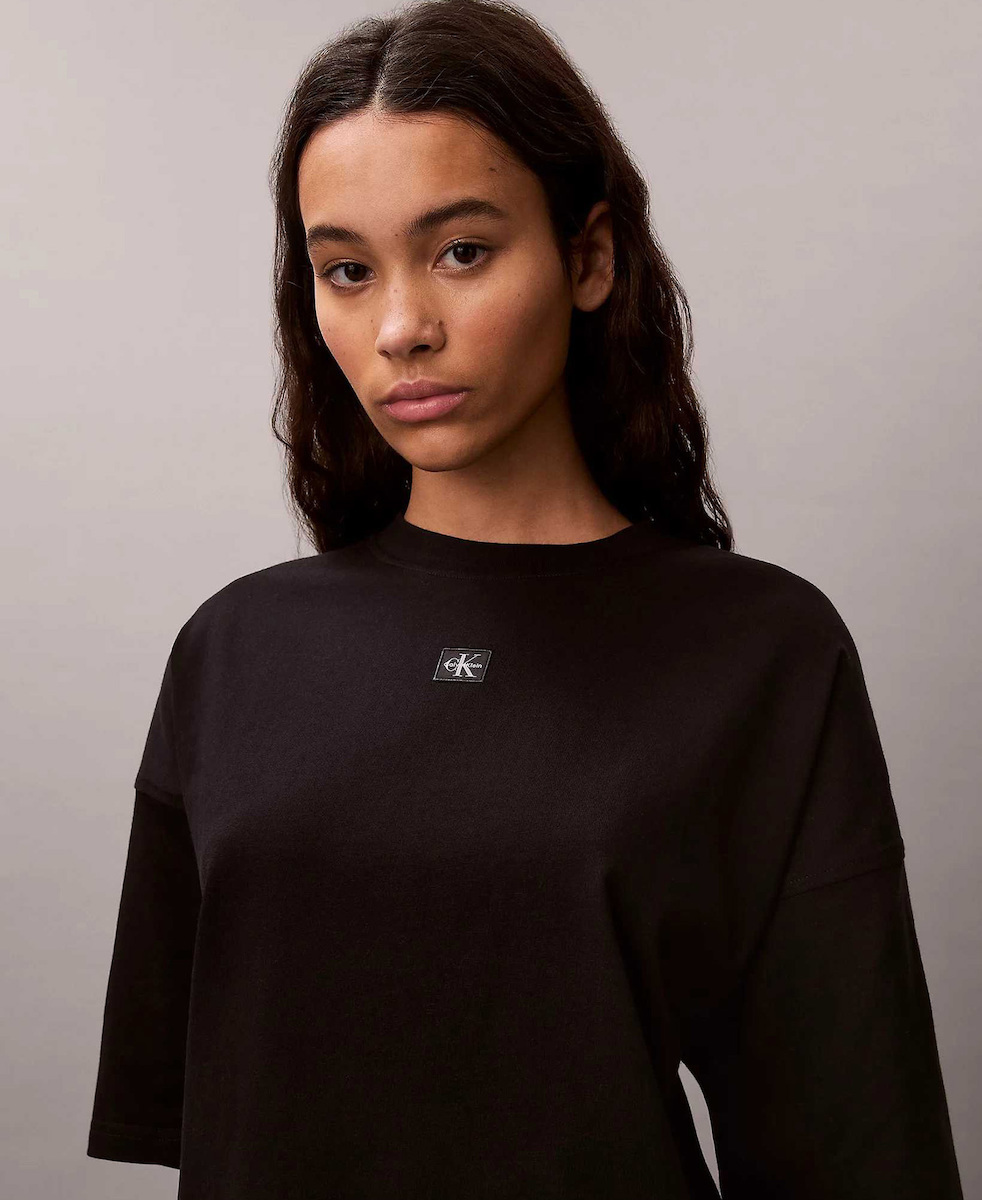 Γυναικείο Κοντομάνικο Φόρεμα Μαύρο Calvin Klein LV047F228G-UB1