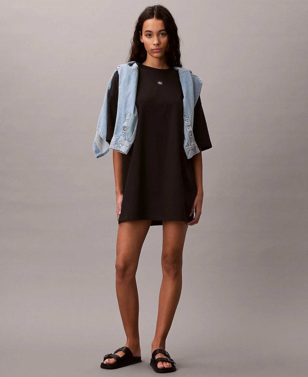 Γυναικείο Κοντομάνικο Φόρεμα Μαύρο Calvin Klein LV047F228G-UB1
