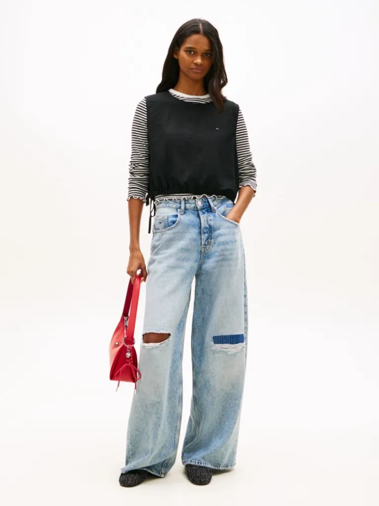 Γυναικεία Αμάνικη Λινή Μπλούζα Μαύρο Tommy Jeans DW0DW22779-BDS
