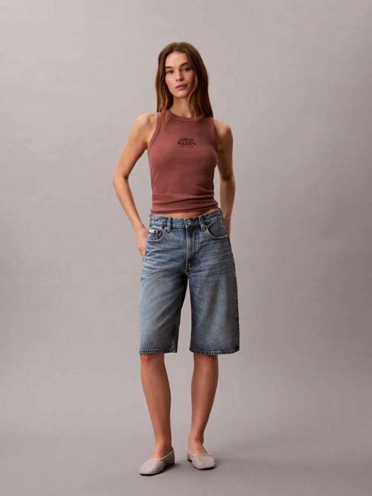 Γυναικείο Αμάνικο Top Καφέ Calvin Klein LV047F239G-41J