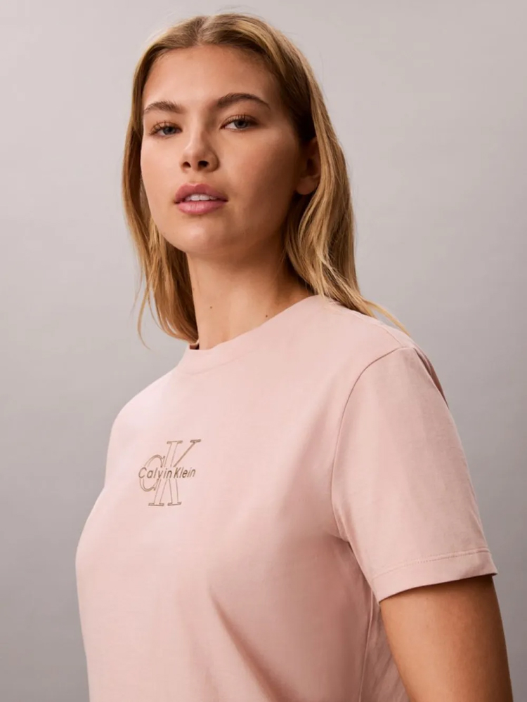 Γυναικείο T-shirt Ροζ Calvin Klein LV047D873G-3T3