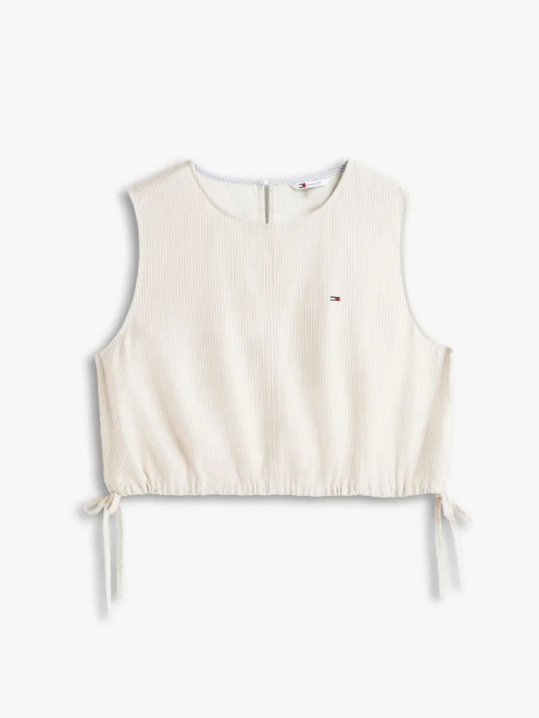 Γυναικεία Αμάνικη Λινή Μπλούζα Μπεζ Tommy Jeans DW0DW22779-0AA