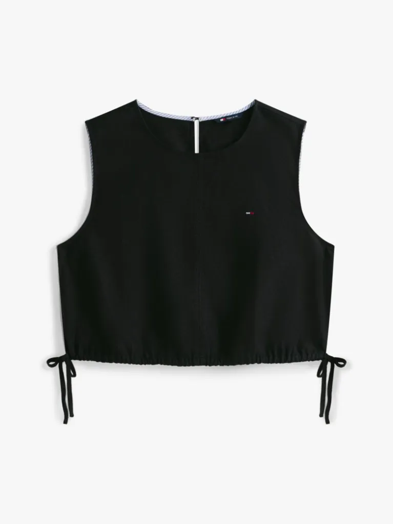 Γυναικεία Αμάνικη Λινή Μπλούζα Μαύρο Tommy Jeans DW0DW22779-BDS