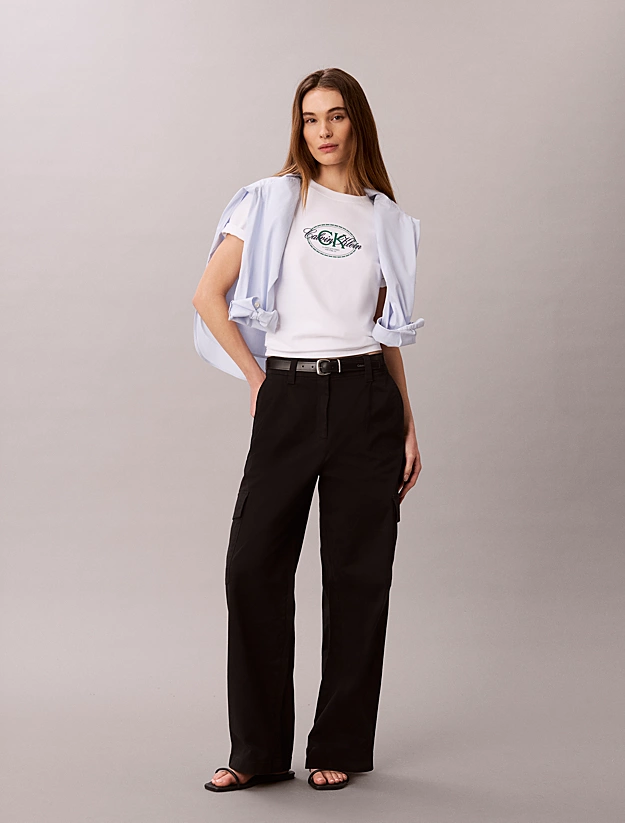 Γυναικείο Cargo Παντελόνι Μαύρο Calvin Klein LV047F623G-UB1