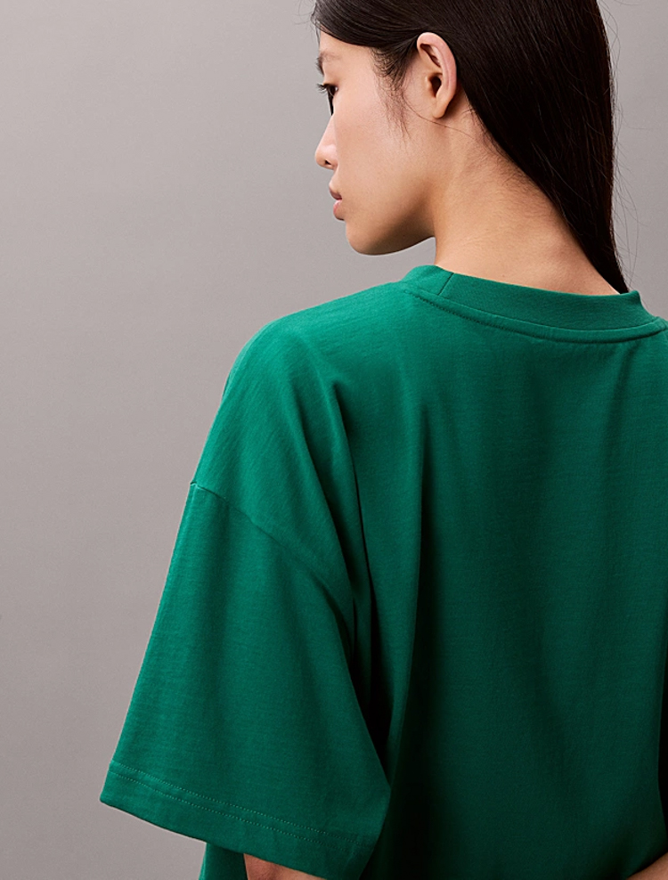 Γυναικείο Cropped Boxy T-shirt Πράσινο Calvin Klein LV047F813G-L4G