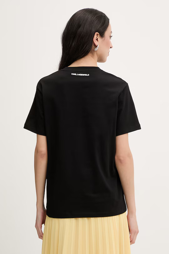 Γυναικείο Ikon Peek A Boo Pocket T-shirt Μαύρο Karl Lagerfeld B2W17081-999 BLACK