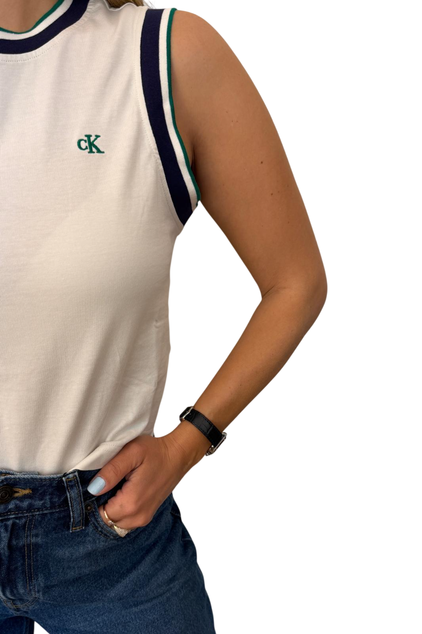 Γυναικείο Αμάνικο Top Λευκό Calvin Klein LV047F225G-YAS