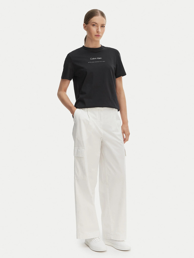 Γυναικείο Cargo Παντελόνι Λευκό Calvin Klein LV047F623G-YAS