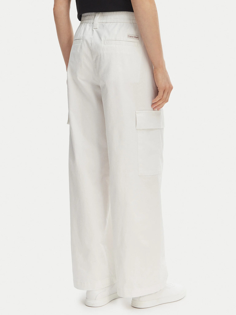 Γυναικείο Cargo Παντελόνι Λευκό Calvin Klein LV047F623G-YAS