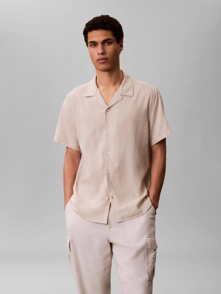 Ανδρικό Κοντομάνικο Πουκάμισο Ροζ Calvin Klein LV04LF137G-POR
