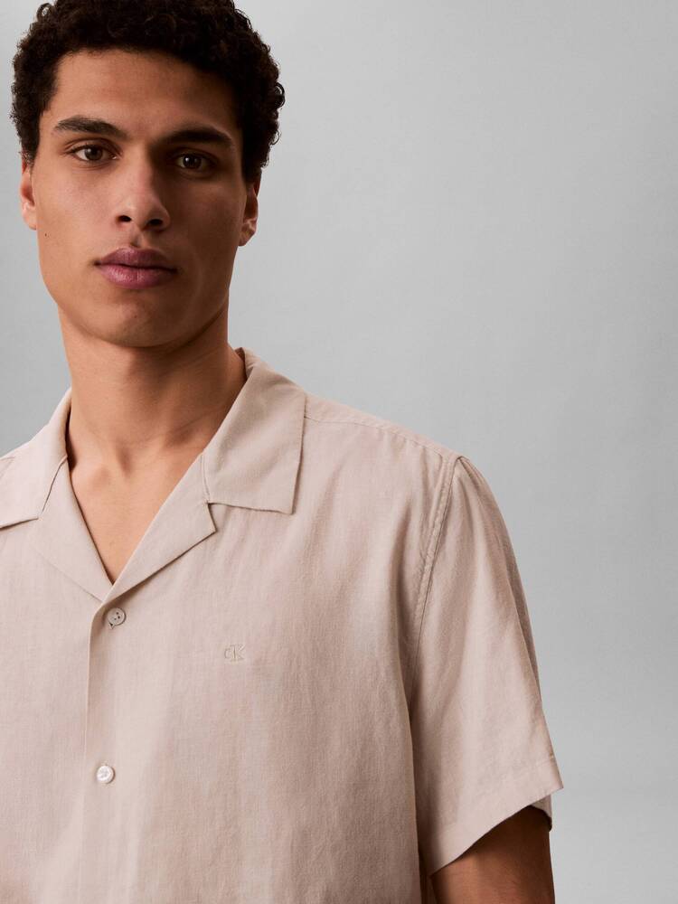Ανδρικό Κοντομάνικο Πουκάμισο Ροζ Calvin Klein LV04LF137G-POR