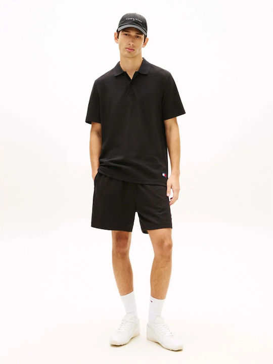 Ανδρικό Waffle Polo Μαύρο Tommy Jeans DM0DM22703-BDS