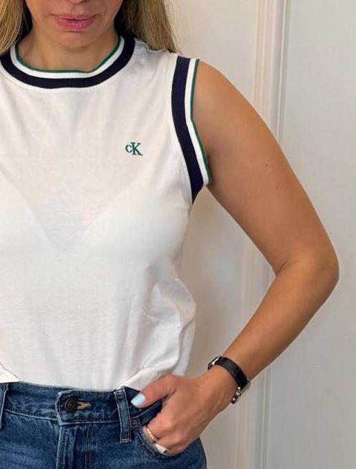 Γυναικείο Αμάνικο Top Λευκό Calvin Klein LV047F225G-YAS
