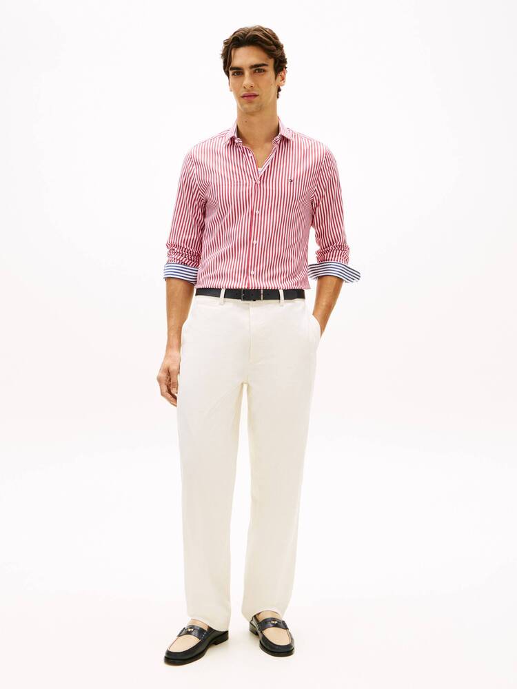 Ανδρικό Ριγέ Πουκάμισο Κόκκινο Tommy Hilfiger MW0MW42928-XLD